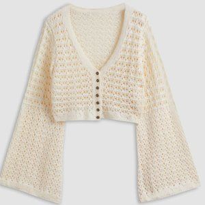 Pointelle Knit Cardigan